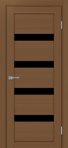 Полотно Турин 505 орех Цвет Орех Размер 800х2000мм Покрытие Экошпон Стекло Черное