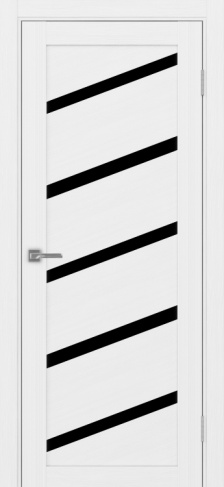 Полотно Турин 506 У белый лёд Размер 700х2000мм Покрытие Экошпон Стекло Черное