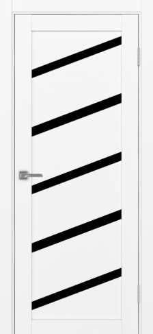 Полотно Турин 506 У белый снежный Размер 800х2000мм Покрытие Экошпон Стекло Черное