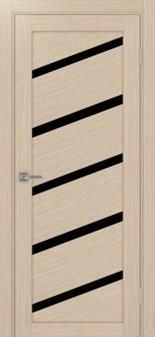 Полотно Турин 506 У дуб белёный Размер 800х2000мм Покрытие Экошпон Стекло Черное