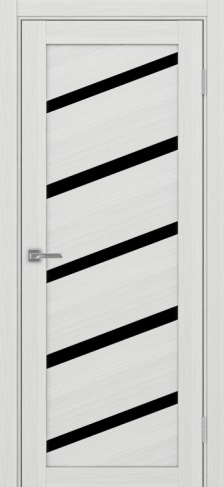 Полотно Турин 506 У ясень серебристый Размер 800х2000мм Покрытие Экошпон Стекло Черное